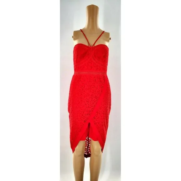 Venus Flirty Romantic Red Lace Dress- Size 4